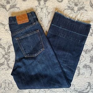 Point Sur J.Crew Wide Leg Cropped Jeans Raw Hem